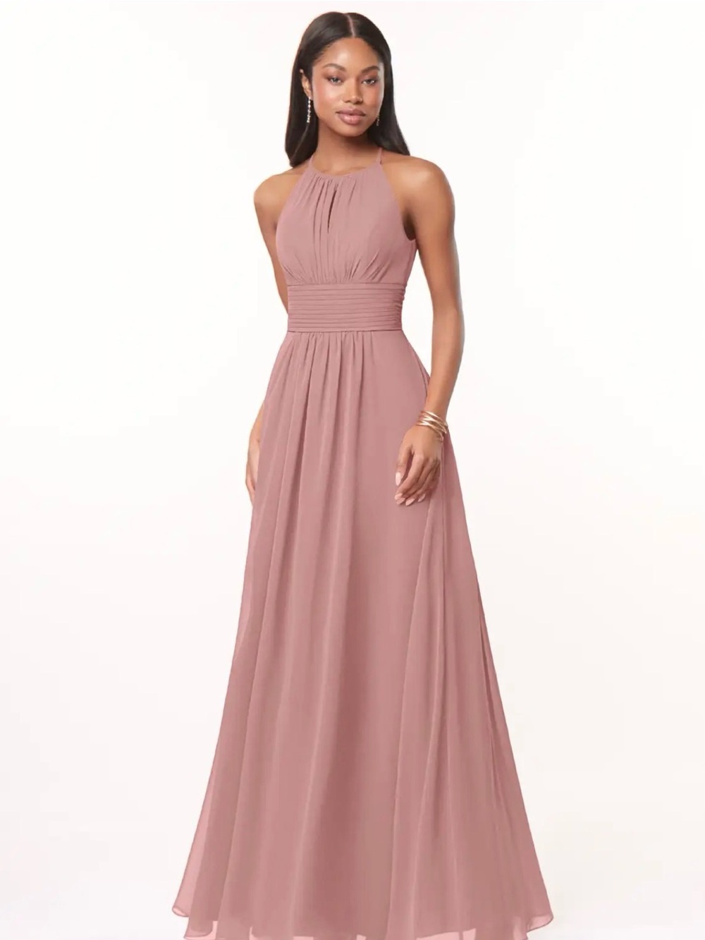 Azazie Bonnie Dusty Rose Bridesmaid Dress